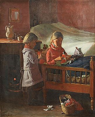 Opening the presents by Hans Andreas Hessellund - Auction record, sale price, and art valuation. Compare with similar artists and explore comparable artworks.
