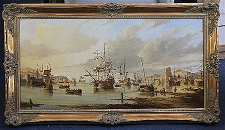 17th century marine with shipping in harbour by John Lewis Chapman - Auction record, sale price, and art valuation. Compare with similar artists and explore comparable artworks.