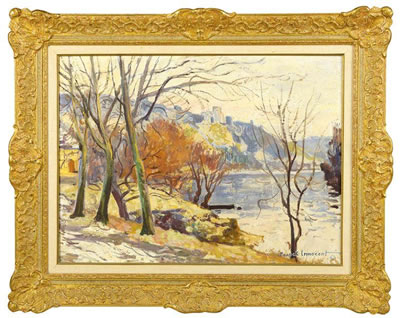 "La Seine aux Andelys en hiver"