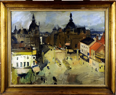 Sample artwork by Isidore Opsomer (1878 - 1967), known for portrait, landscape, urban scene and still life painting, engraving, lithography - View similar artists and auction records