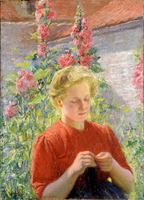 Portrait de Femme dans un Jardin fleuri