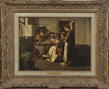 La partie de Cartes (daté 89) by Victor Ravet - Auction record, sale price, and art valuation. Compare with similar artists and explore comparable artworks.