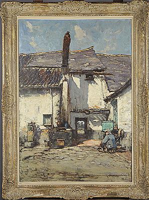 Cour de Ferme animée by Jan van Looy - Auction record, sale price, and art valuation. Compare with similar artists and explore comparable artworks.