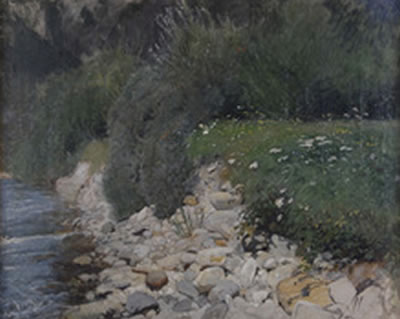 Uferböschung mit Blumenwiese by Hans Sandreuter - Auction record, sale price, and art valuation. Compare with similar artists and explore comparable artworks.
