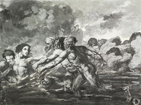 Illustrazione per il canto VII dell'Inferno (Gli iracondi).
