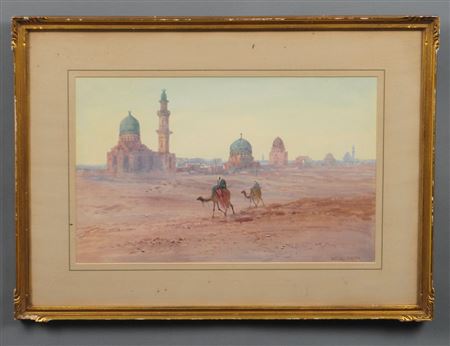 Camel Riders with Mosques by Douglas H Pinder - Auction record, sale price, and art valuation. Compare with similar artists and explore comparable artworks.
