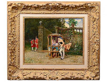 "Secret Conversation" by Attilio Simonetti - Auction record, sale price, and art valuation. Compare with similar artists and explore comparable artworks.