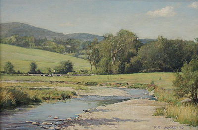 Sample artwork by Robert Moore (1956 - 2003), known for portrait, still life, town-landscape painting - View similar artists and auction records