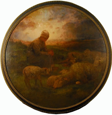 SHEPHERDESS AT SUNSET