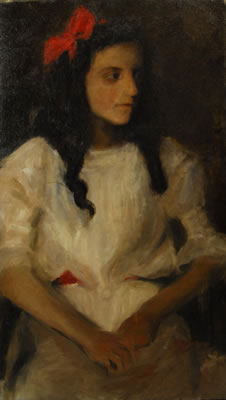 PORTRAIT OF A GIRL WITH RED BOW