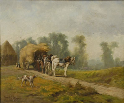 Haycart with Dog