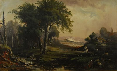 FIGURES RETURNING TO THEIR COTTAGE