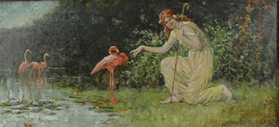 MAIDEN WITH FLAMINGOS