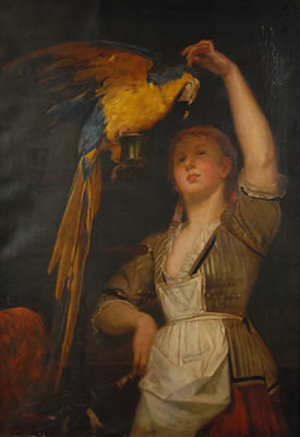 WOMAN WITH PARROT