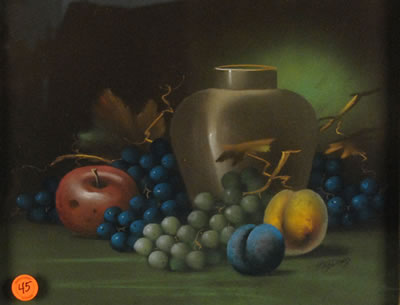 STILL LIFE WITH GRAPES AND JAR