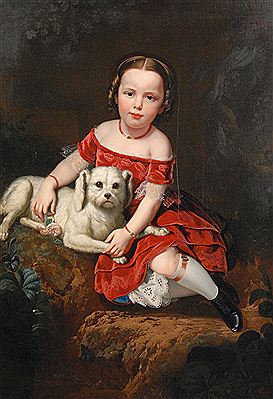 PORTRAIT OF A GIRL WITH DOG