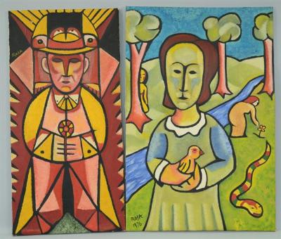 WOMAN IN PARK and BIRDMAN (2)