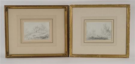 TWO LANDSCAPES WITH FIGURES