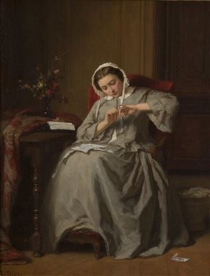 SEATED LADY READING A LETTER