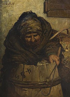 POOR MAN SCAVENGING IN A BARREL