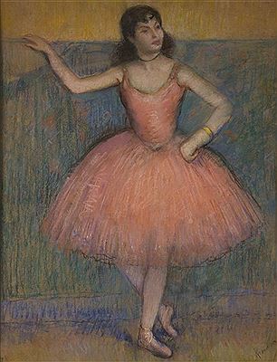 Portrait of Louis Kronberg: BALLERINA IN PINK (SELF PORTRAIT, VERSO)