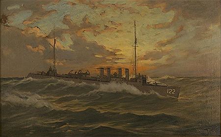 DESTROYER AT SEA