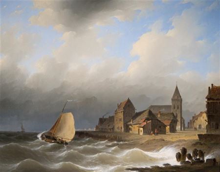 COASTAL VILLAGE BY CHOPPY SEAS