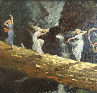 Woodland Fairies Dancing in the Moonlight
