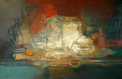 Still Life with Orange and Vessels