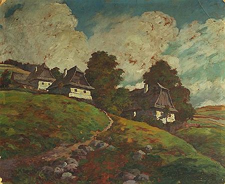 Village Landscape by Karel Benes - Auction record, sale price, and art valuation. Compare with similar artists and explore comparable artworks.