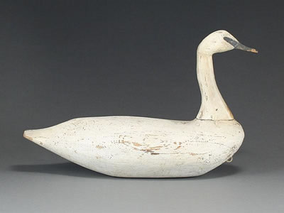 Very rare and important swan decoy