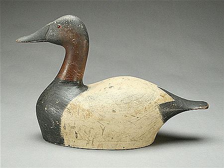 Important hollow carved canvasback drake