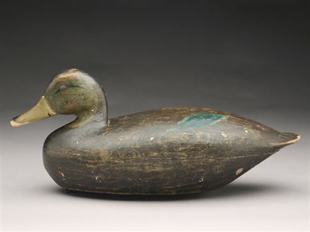 Hollow carved black duck