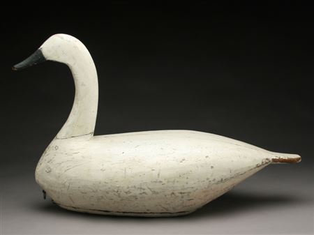 Rare large hollow carved swan