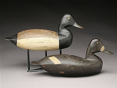 Exceptional rigmate pair of bluebills