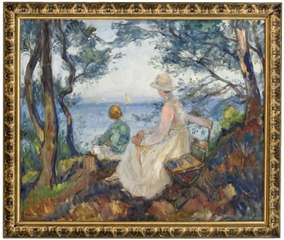 Sample artwork by Thorolf Holmboe (1866 - 1935), known for luminous marine and landscape painting, decorative arts, textile design - View similar artists and auction records