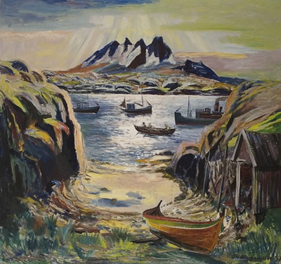 Sample artwork by Ola Abrahamson (1883 - 1980), known for painting - View similar artists and auction records