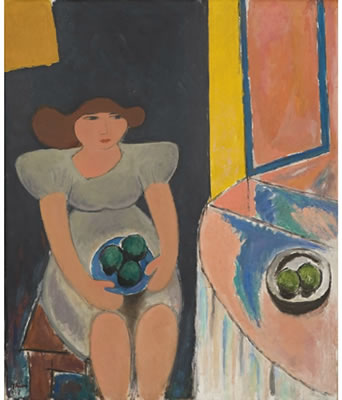 Girl with green apples