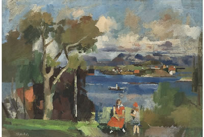 Sample artwork by Thoralf Gjesdal (1903 - 1963), known for painting - View similar artists and auction records
