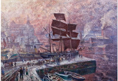 Gråvær i Pipervika ved Akershus by Edvard Karl Diriks - Auction record, sale price, and art valuation. Compare with similar artists and explore comparable artworks.