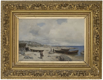 Fishermen at Jaeren by Nicolai Martin (Nielsen) Ulfsten - Auction record, sale price, and art valuation. Compare with similar artists and explore comparable artworks.