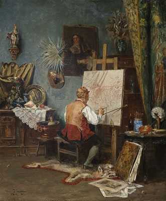 Artist at his Easel by Vincent Stoltenberg Lerche - Auction record, sale price, and art valuation. Compare with similar artists and explore comparable artworks.