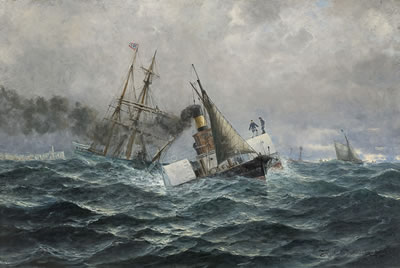 Ved North Foreland, Kanalen by Hjalmar Johnsen - Auction record, sale price, and art valuation. Compare with similar artists and explore comparable artworks.
