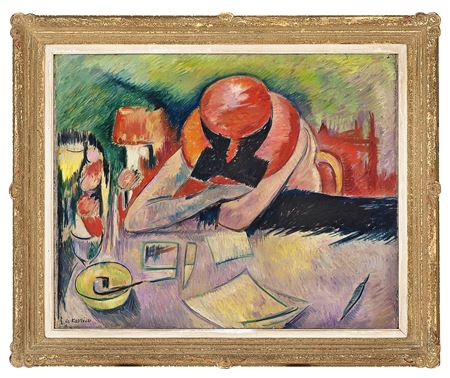 Red hat and wine glass