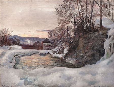 March Evening, from Mesna 1893 by Frederik Jonas Lucian Botfield Collett - Auction record, sale price, and art valuation. Compare with similar artists and explore comparable artworks.