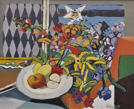FLEURS ET ASSIETTES DE FRUITS by Morten Langhoff - Auction record, sale price, and art valuation. Compare with similar artists and explore comparable artworks.