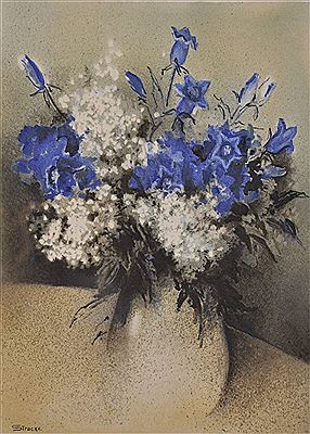 BOUQUET BLANC ET BLEU by Simone Stracke - Auction record, sale price, and art valuation. Compare with similar artists and explore comparable artworks.