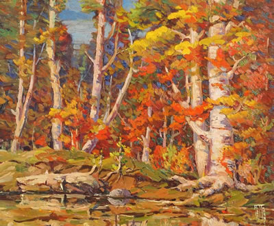 BIRCH TREES IN AUTUMN