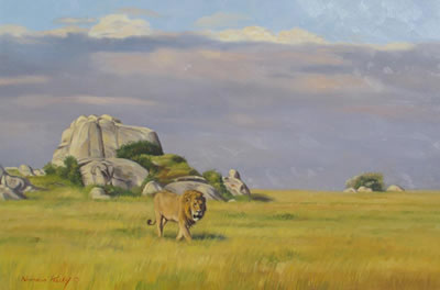 MALE LION ON THE SERENGETI
