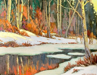 WINTER CREEK REFLECTING THE TREES